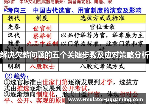 解决欠薪问题的五个关键步骤及应对策略分析