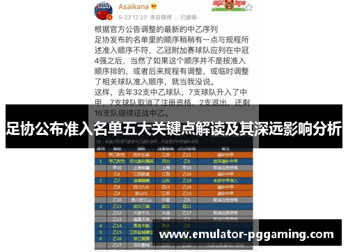 足协公布准入名单五大关键点解读及其深远影响分析