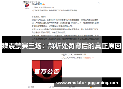 魏震禁赛三场：解析处罚背后的真正原因